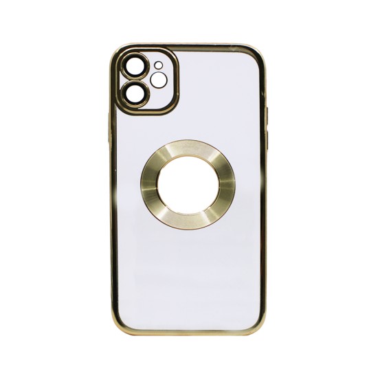 Capa de Silicone Rígida com Protetor de Câmera para Apple iPhone 11 Dourado